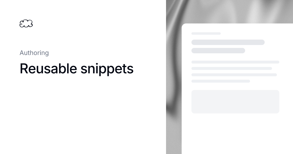 Reusable snippets | Nimbus